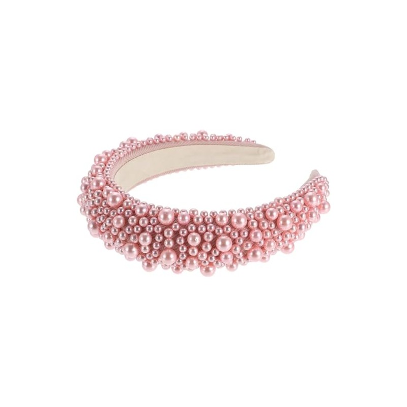 TRIXES Pink Pearl Beaded Headband - Comfortable Hair Band Accessory