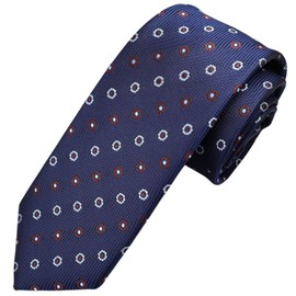 Michi Kolondon MKJ-038 Wrinkle-Resistant Bonding Processing Fabric Lined Volume, Made in Japan Necktie Brand Koshino Small Pattern Silk 100% Unisex Compatible, navy