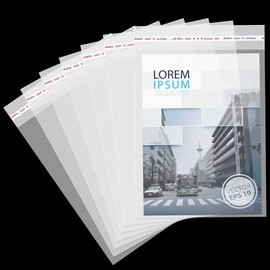 Aubeco 120pcs 9x12 inch Clear Cellophane Bags, Shirt Packing Bags, Resealable Plastic Bags, Self-Sealing Cello Shipping Bags for Clothes, Shirts, Pants, Foods