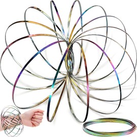 Jishi Flow Ring Fidget Spinner Bracelet for Kids & Adults, Stress Relief Sensory Toys for Boys Girls, Stainless Steel Spinning Bracelet Magic Rainbow Iridescent Arm Spiral Twirler, Kids Gifts 8-12 3-5