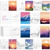 Chuangdi 10 Pcs Landscape Pre Drawn Canvas for Painting Pre