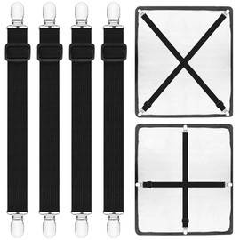 O-Kinee Pack of 4 adjustable bed sheet straps, adjustable bed sheet tensioners
