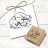 Dekolando Motif Stamp Elephant Sleeps – Stamp Animals Wooden Stamp