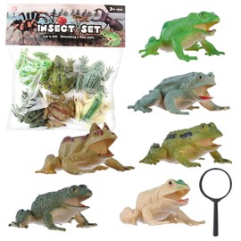 KxrTpx 7 pcs frog, frogs, frog toys, plastic frogs, animals toys for kids, animal figures, mini beasts for kids, for Kids' Educational Play, Party Favors & Crafts