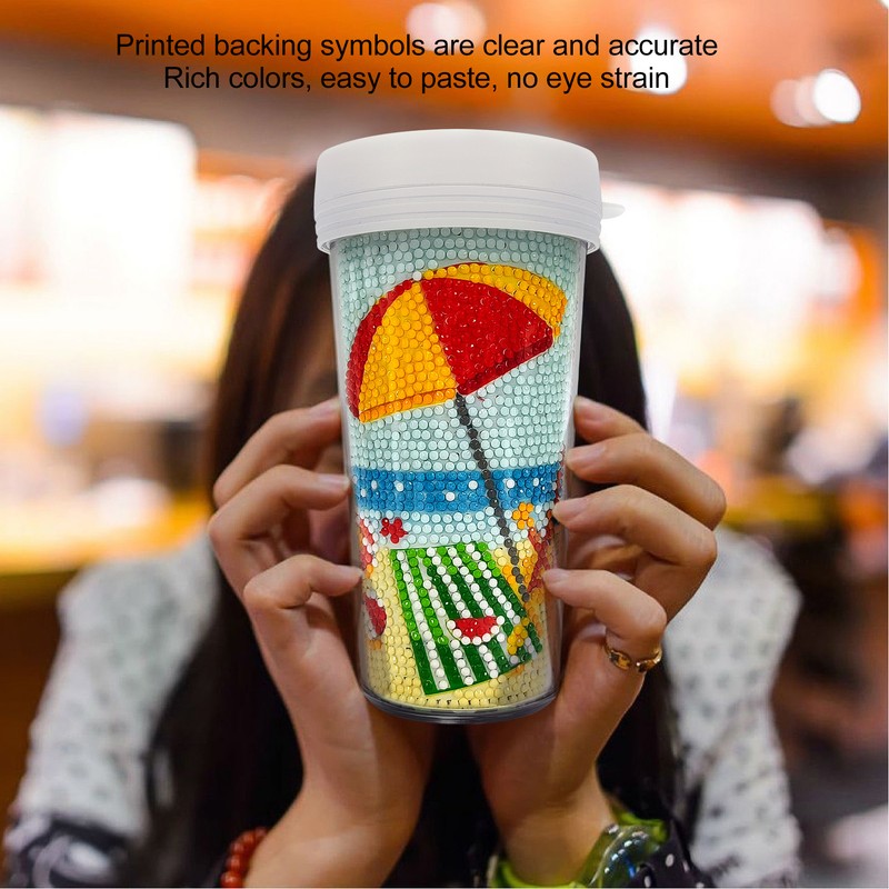 DIY Rhinestone Water Cup Handcraft Clear Symbols Exquisite Cartoon Water