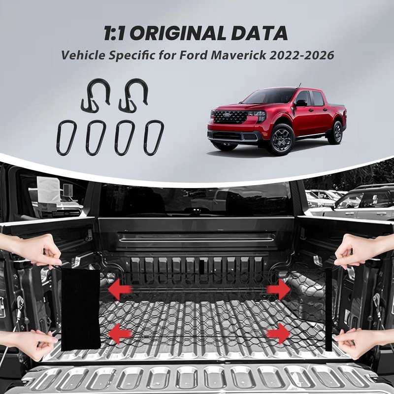 Truck Bed Cargo Net for Ford Maverick 2022-2024 2025 2026