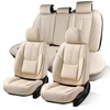 Leather Car Seat Cover for Front Pair, Anti-slip Universal Light