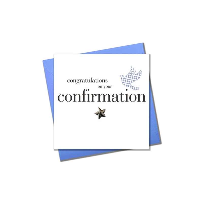 Pom Pom Claire Giles Toast Confirmation Boy Card,white|blue