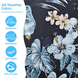 Becokan - Bolsas de playa para mujer, tamaño grande, impermeable, con cierre, impermeable, a prueba de arena, para piscina, bolsa grande, Flor negra, L