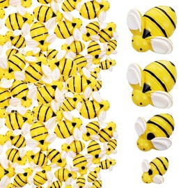 VILLCASE 60 Piezas Mini Abejas Realistas De Resina Para Manualidades Y Decoración Del Hogar Figuras En 3 Tamaños 0.55/0.75/0.98 Pulgadas Para Proyecto