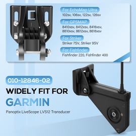 010-12846-02 Transom Mount Bracket Transducer Bracket Fits for Garmin Panoptix LiveScope LVS12, Transom Mounting Hardware Kit for Garmin EchoMap/GPSMAP 8400/GPSMAP 8600 Transducer