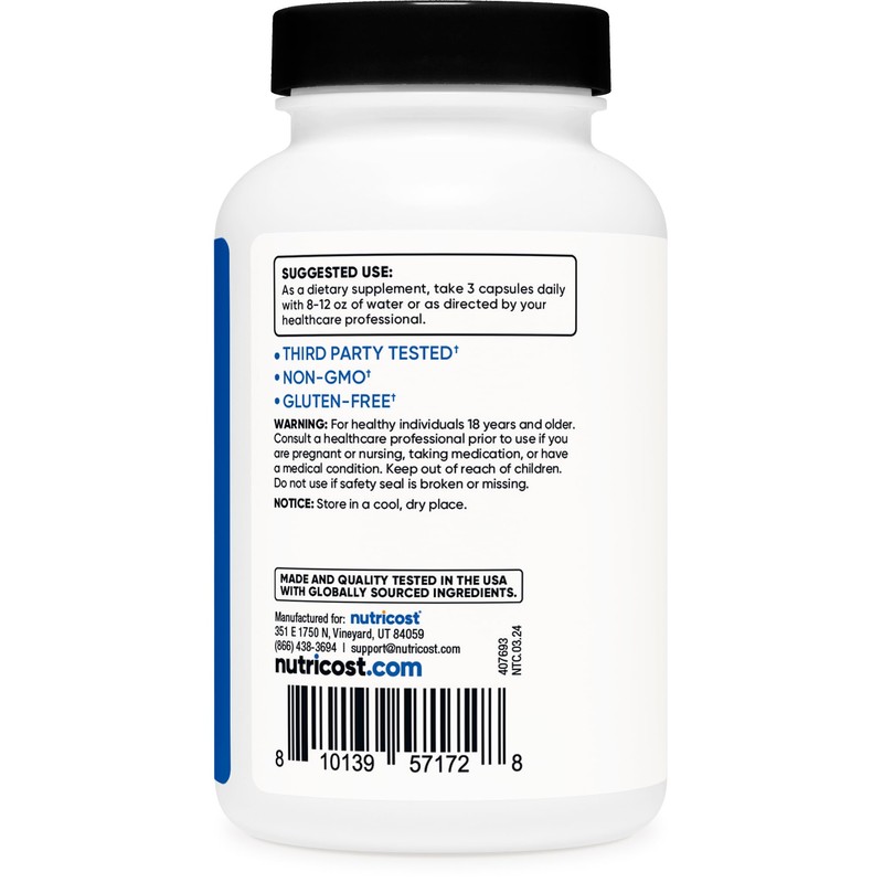 Nutricost myHMB Capsules 1,500MG Calcium HMB Per Serving, 120 Capsules,