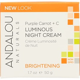 Andalou Naturals Brightening Purple Carrot + C Luminous Night Cream, Gluten Free, Vegan, 1.7 Ounce (Pack Of 1)