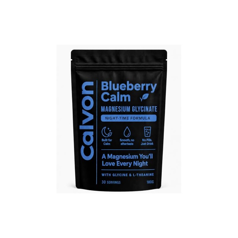 Magnesium Glycinate Drink Powder with Glycine & L-Theanine, Blueberry, 30