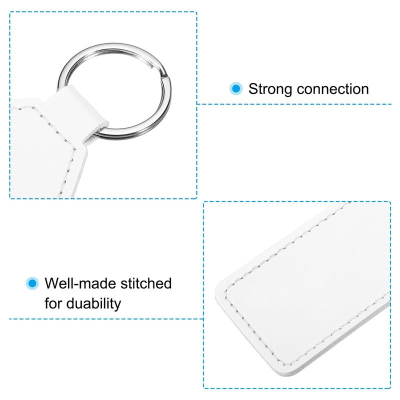 PATIKIL Leather Keychain Blanks, 8 Pack PU Leather Key Fob
