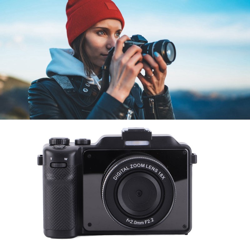 Wifi Digital Camera Dual Lens Front Rear 4K 64MP Portable