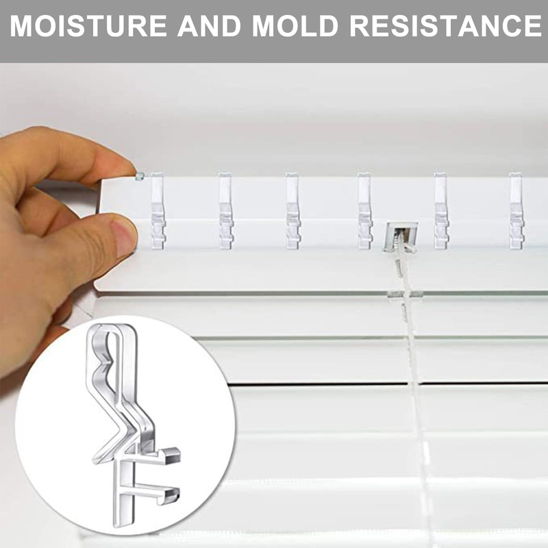 12PCS Transparent Valance Clips – 1.87-Inch Plastic Blind Clips for