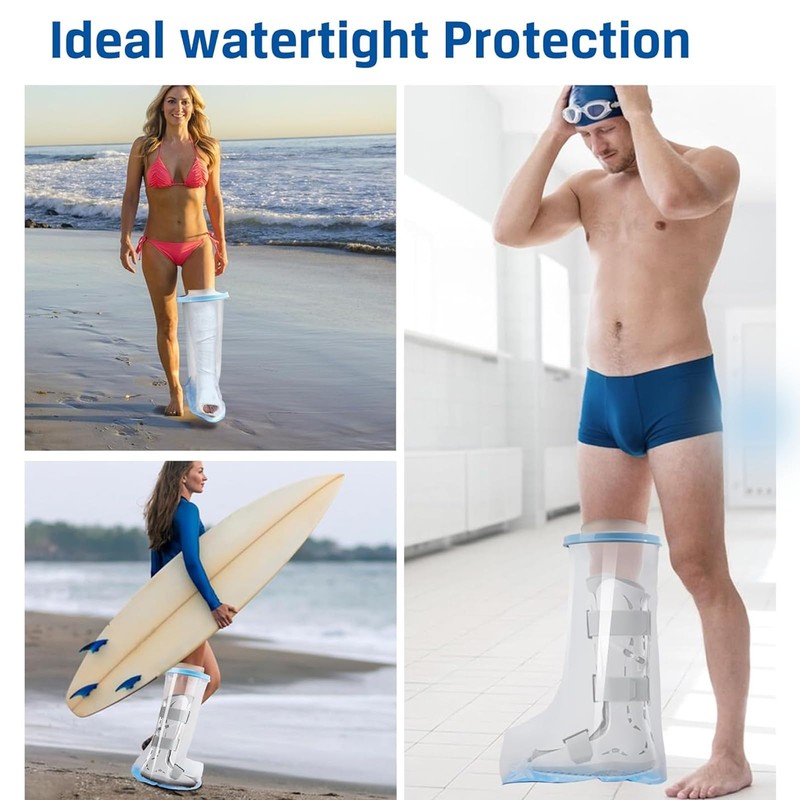 Weidllys 100% Waterproof Leg Cast Cover for Showering, Reusable Extra