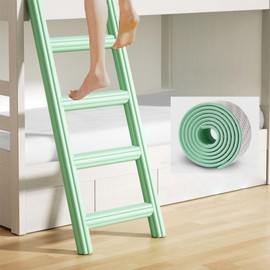 Vakerga Bunk Bed Ladder Pads,Self-Adhesive Bunk Bed Ladder Cover Foam Padding,Traction Treads for Stair Steps,Soft Extra-Wide Edge Protector,Furniture 6.5 Ft Light Green