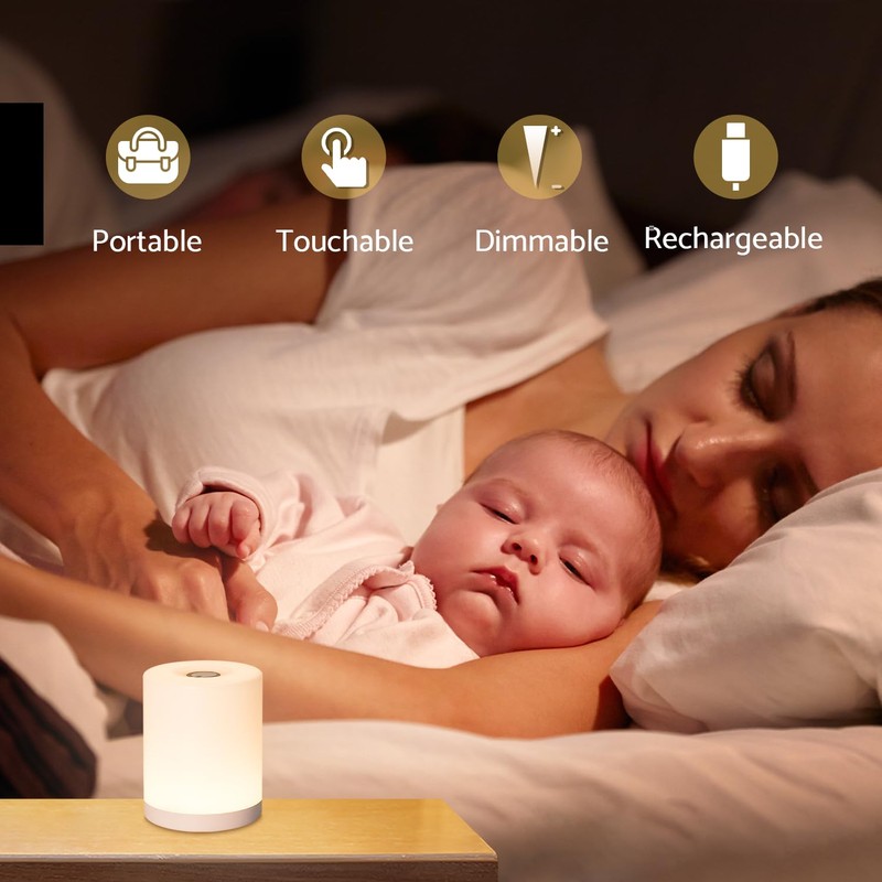 DAZZY DOT Touch Night Light for Baby Nursery, Small Cordless