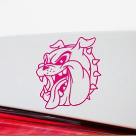 Decal Stickers of Bulldog Head 1 (Pink) (Set of 2) Luxury Weatherproof Vinyl Decal Stickers for Laptop Desktop Smartphone Car Dirt Bike Wall Room Mason Jar Bathtub Door Skateboard - ANDstic518795PI