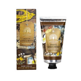 The English Soap Company Anniversary Hand Cream, Luxury Sandalwood Hand Cream, Moisturising Hand Cream for Men and Women, Indian Sandalwood Scent 75ml