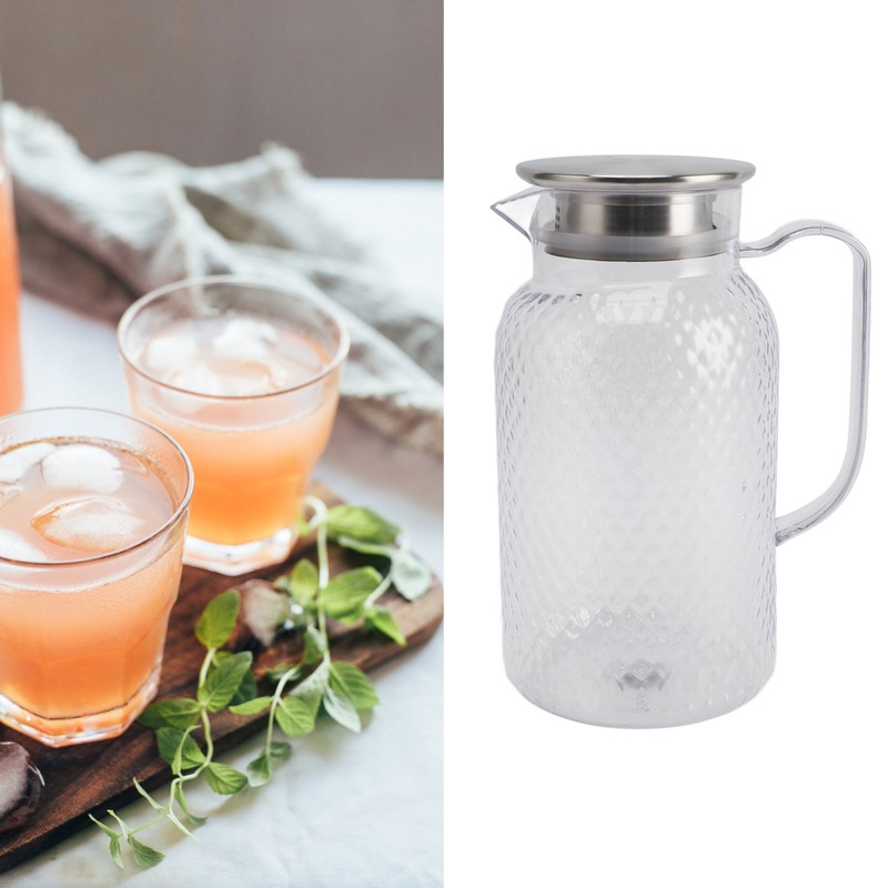 Water Pitcher with Lid and Handle 1500ml Acrylic Heat Resistant