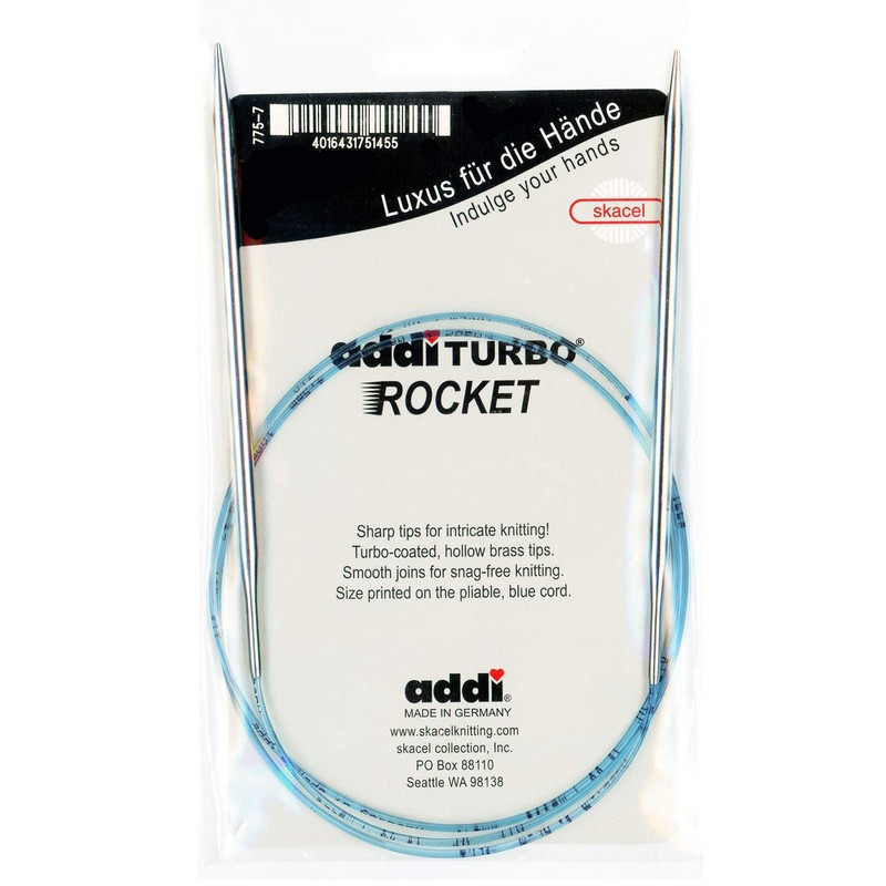 addi Circular Turbo Rocket Lace Skacel Blue Cord 24 pulgadas