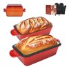 AILITOR 9x5 Enameled Cast Iron Loaf Pan with Lid -