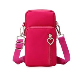 Rubellen Women's Crossbody Handbags,Cell Phone Wallet Travel Purse, Shoulder Bag (Rose Red)
