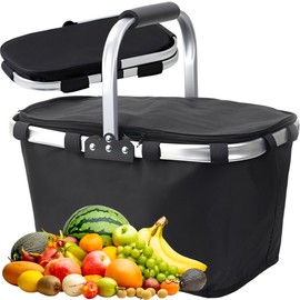 CXAFQ Foldable Shopping Basket, Shopping Bag, Handheld Insulation Bag, 42*28*39CM, Keep Hot And Keep Cold, Oxford Cloth Material, Waterproof Inner Liner, Suitable For Picnic, Takeaway,Lunch Insulation