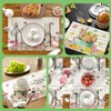 VPOUERY Set of 3 Easter Place Mats Merry Eggs Flowers