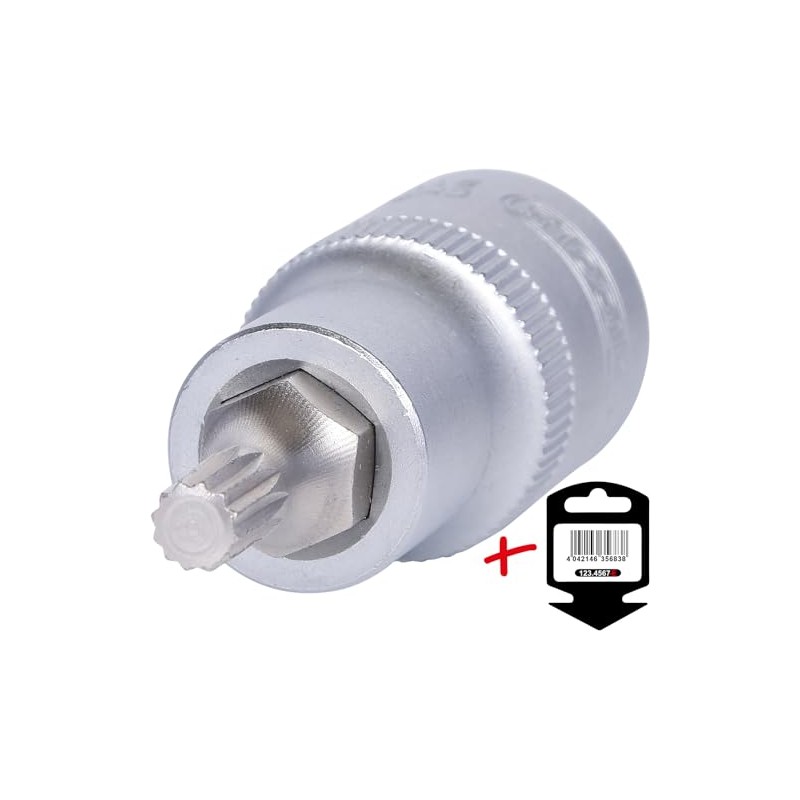 KS Tools 1/2 Inch Bit Socket XZN, M6, 55 mm,