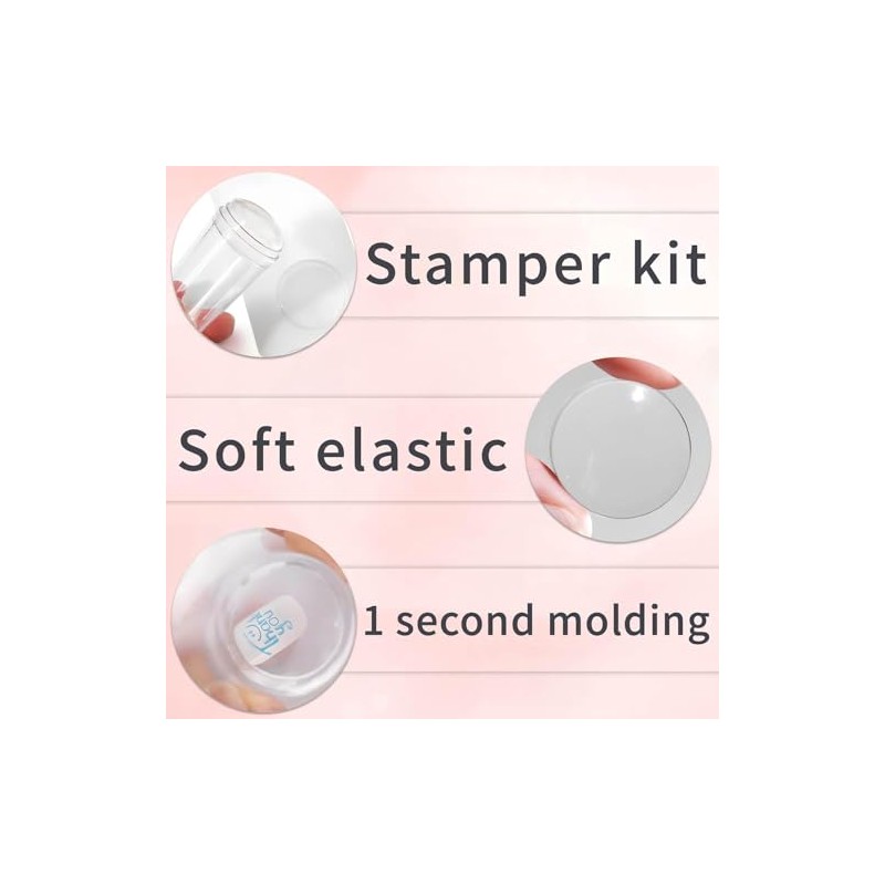 Kit De Estampador De Uñas, Estampadores De Silicona Con Raspador