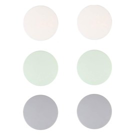 Adhesive Wall Protectors for Door Knobs – 6 Pack Silicone Door Stoppers – Noise Dampening Soft Pads Prevent Wall Damage, Holes & Handle Marks (Modern) (Green, Gray, White, 2 Inch)