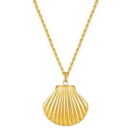 YUYWWAN Golden Shell Necklace, Summer Gold Conch Necklaces, Summer Beach Chain Women, Vintage Summer Holiday Shell Necklaces, Accessories Necklace for Girls, Mothers Lovers, Alloys, No Gemstone