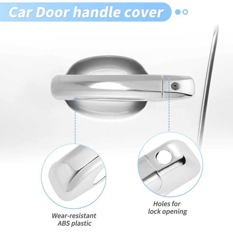 FUELHOOD Door Handle Tailgate Cover Protector Set for Dodge for