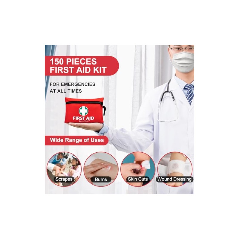 General Medi Mini First Aid Kit, 150 Piece Small First
