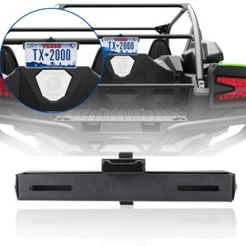 Maiker Aluminum UTV License Plate Frame with Light Compatible with Polaris Pioneer Talon Can-Am Maverick X3 Kawasaki Arctic Cat Wildcat fits 1.75-2 Inch Roll Cage Bars