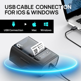 POLONO PM220S Label Maker Machine with Tape, Bluetooth Thermal Label Printer, Portable Sticker Printer