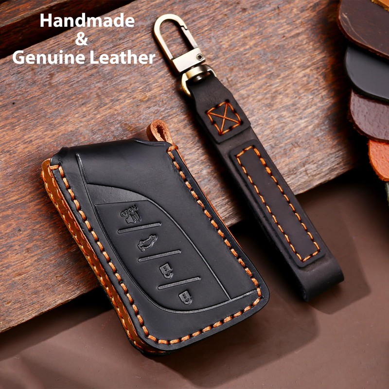 Aoocar 2018-2025 Leather Key Fob Cover, Compatible with Lexus ES