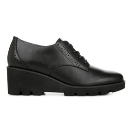 Vionic Anaheim Women's Comfort Wedge Oxford Derby Shoe Black - 7.5 Medium