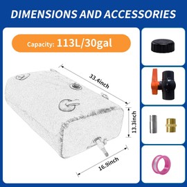 113L/30gal Water Bladder Storage Containers, Foldable Portable Water Tank Large Capacity Soft Water Bag, Drought Resistance, Fire Prevention, Emergency Water