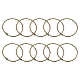 QUARKZMAN Duschvorhangringe, 12 Stück - Runde Duschvorhanghaken aus Kohlenstoffstahl, 3 Zoll Lose-Blatt-Binder-Ringe für Duschvorhangstangen (Bronze)