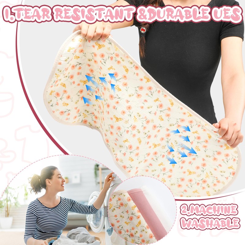 Hahafelt 3 Pcs Changing Pad Liners Fits in Peanut Shape