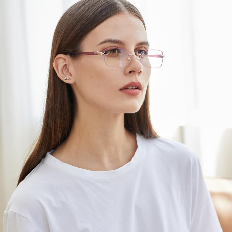 ZESAKER Rimless Bifocal Reading Glasses for Women Frameless Blue Light