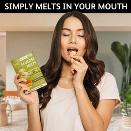 Glucose SOS Melts Made with Dextrose Powder Natural Fruit Puree Sugar, Glucose Tabs, Sports Supplement, Fast Acting Tablets with 10 Individual 15g Servings of Banana/Mango/Peach