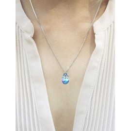 Earrings 925 Silver with Necklace Elegant Women's Set – High-Quality Zircons – Jewellery Chain Women's Earrings Set with Necklace Gift Idea for Birthday, Anniversary, Christmas, Sterling Silver,