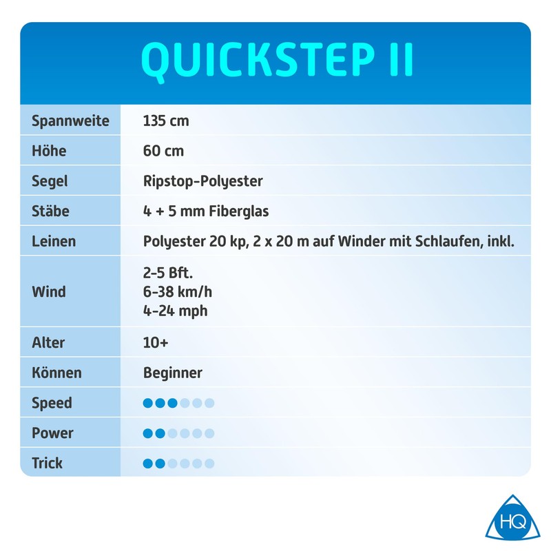 HQ Kites and Designs Quickstep II Beginner Sporting Kite, Graphite,