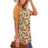 Cute Flower Print Crew Neck Shirt for Women Summer Casual